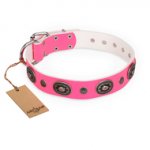 "Flavor of Strawberry" FDT Artisan Flashy Pink Leather dog Collar