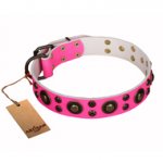"Pink of Perfection" FDT Artisan Studded Leather dog Collar