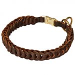Gorgeous Leather Dog Collar With Braids