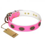 "Forever Fashion" FDT Artisan Leather Dog Collar with Old Look Plates - 1 1/2 inch (40 mm) wide
