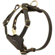 Leather Puppy Harness Felt Padded