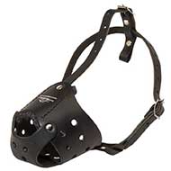 Easy Adjustable Anti-Barking Leather Dog Muzzle for Training and Walking