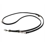 Leather Dog Leash with 2 Snap Hooks