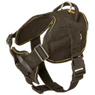 Nylon Dog Harness for Tracking and Pulling with Wide Cushion-like Chest Plate