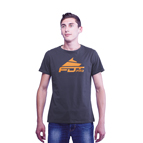 "Pro Fit" High Quality Cotton T-shirt Dark Grey Color with Orange Logo